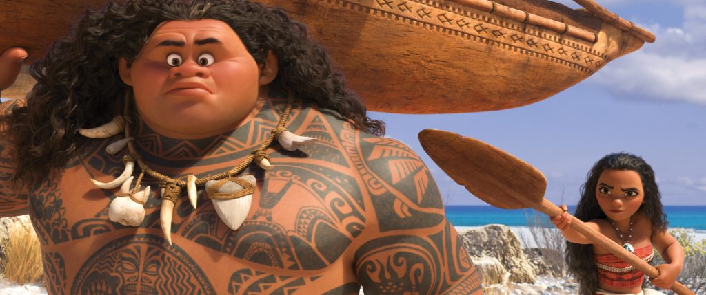 MOANA’S MISSION — Maui (voice of Dwayne Johnson) may be a demigod—half god, half mortal, all awesome—but he’s no match for Moana (voice of Auli‘i Cravalho), who’s determined to sail out on a daring mission to save her people. Moana's first challenge is convincing Maui to join her. Directed by Ron Clements and John Musker, produced by Osnat Shurer, and featuring music by Lin-Manuel Miranda, Mark Mancina and Opetaia Foa‘i, “Moana” sails into U.S. theaters on Nov. 23, 2016. ©2016 Disney. All Rights Reserved.